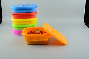 廠家訂制6寸硅膠保鮮盒 方形可折疊設(shè)計，打造便攜食品級便當盒新選擇